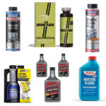 collage of engine flush products