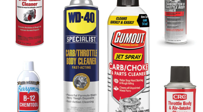 collage of throttle body cleaner products
